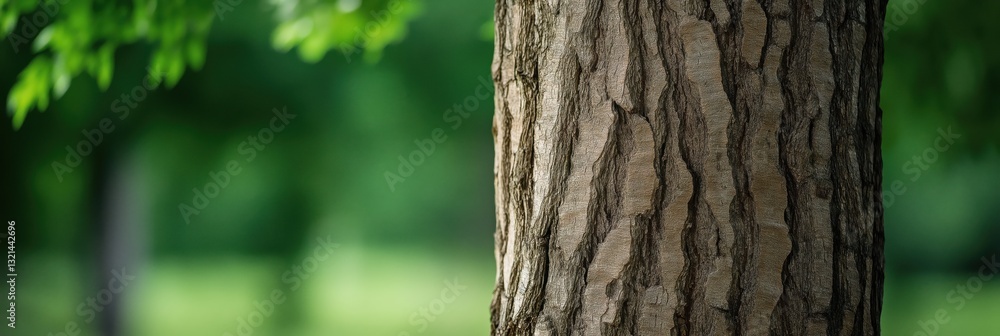 Obraz premium A close-up of a tree trunk showcases the intricate texture of the bark, embodying the beauty and resilience of nature through its detailed patterns and colors.