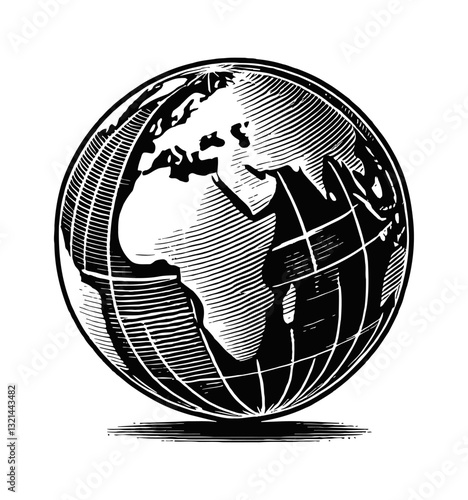 Earth globe with continents illustration