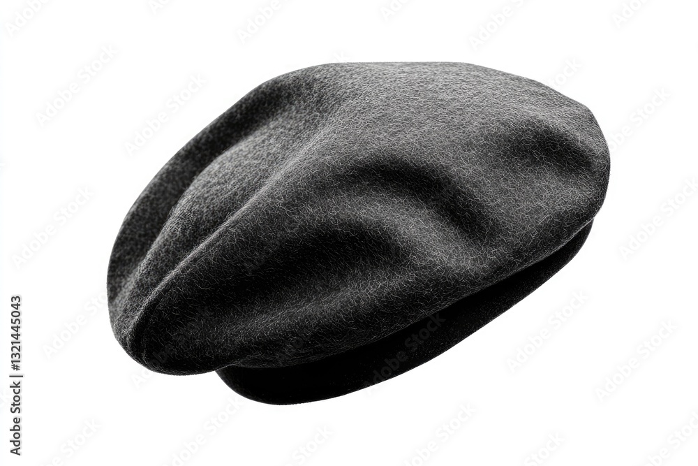 Dark gray wool beret. A classic, flat-topped beret, crafted from a soft, gray wool. The simple design and muted color make it versatile Dark gray wool beret. A classic, flat-topped beret, crafted from a soft, gray wool. The simple design and muted color make it versatile
