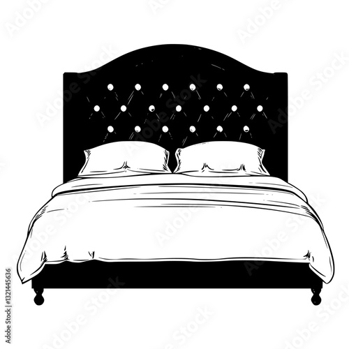 American Traditional Headboard, vectorized furniture, furniture piece