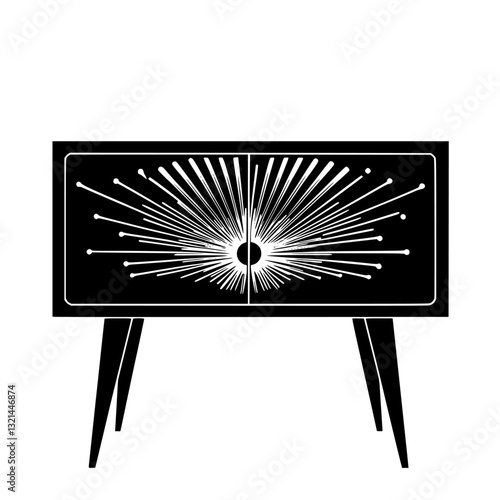 Art Deco Sideboard, vectorized furniture, furniture piece