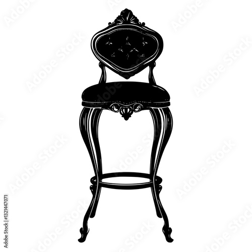 Baroque Bar stools, vectorized furniture, furniture piece