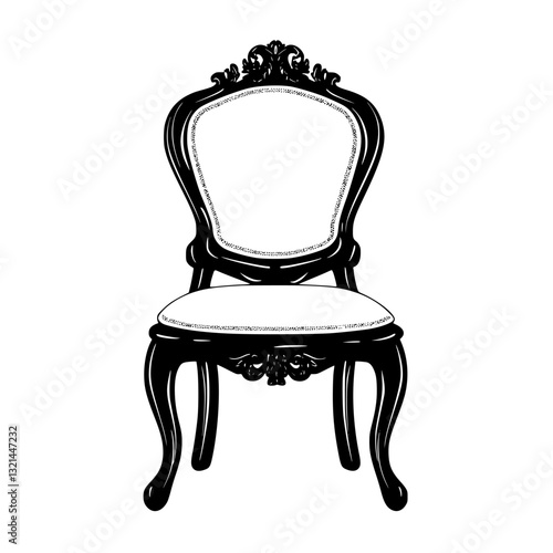 Baroque Dining chairs, vectorized furniture, furniture piece