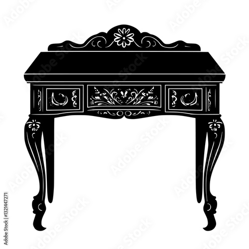 Baroque Desk, vectorized furniture, furniture piece