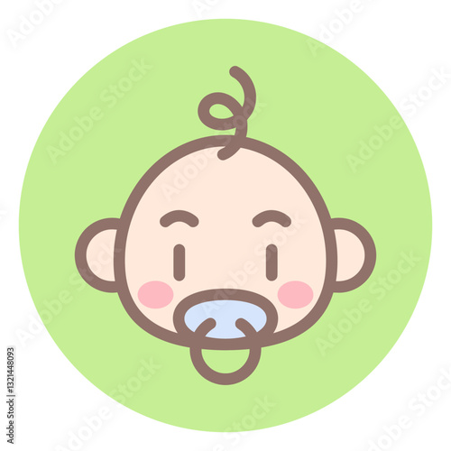 Childhood Innocence: A heartwarming illustration of a baby, complete with a pacifier, embodies the pure essence of infancy and early childhood