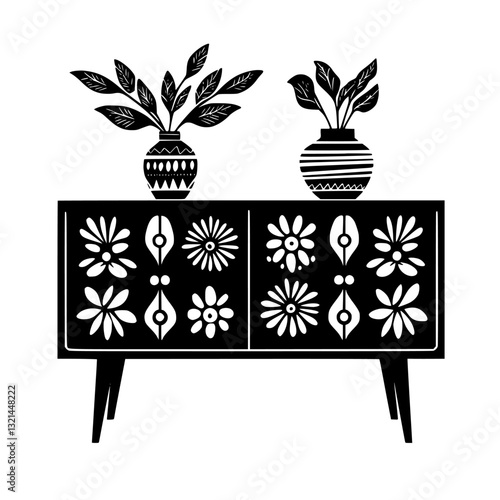 Bohemian Sideboard, vectorized furniture, furniture piece