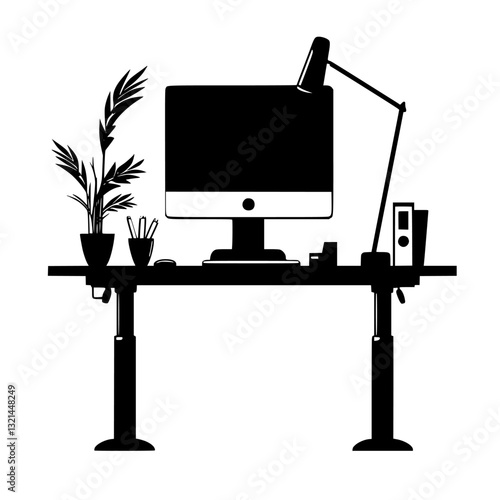 Bohemian Standing desk, vectorized furniture, furniture piece
