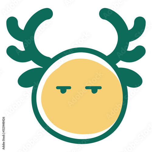 Skeptical Reindeer Icon: A humorous icon depicts a reindeer, conveying a skeptical expression, perfect for injecting wit and playful commentary into designs.