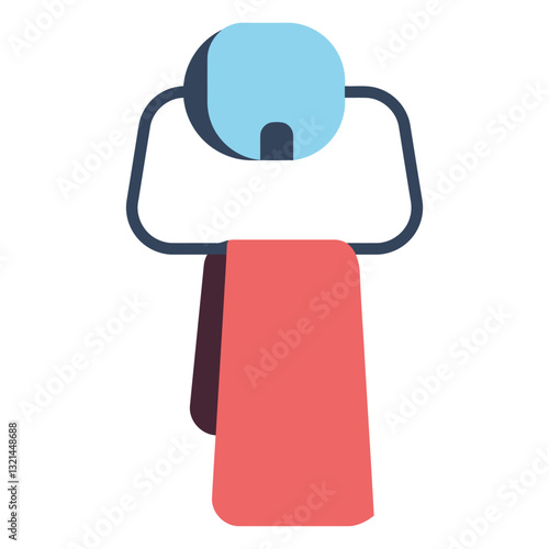 Towel Holder: A minimalist illustration of a towel holder, showcasing a neatly hung towel, ready for use.