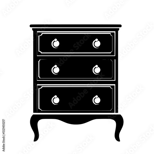 Eclectic Chest of drawers, vectorized furniture, furniture piece