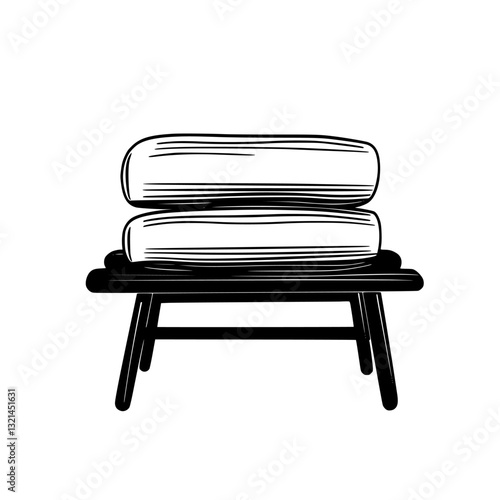 Mid Century Modern Towel rack, vectorized furniture, furniture piece