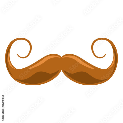 Moustache illustration: A meticulously crafted illustration of a classic, impeccably styled mustache, with a warm, inviting tone. 