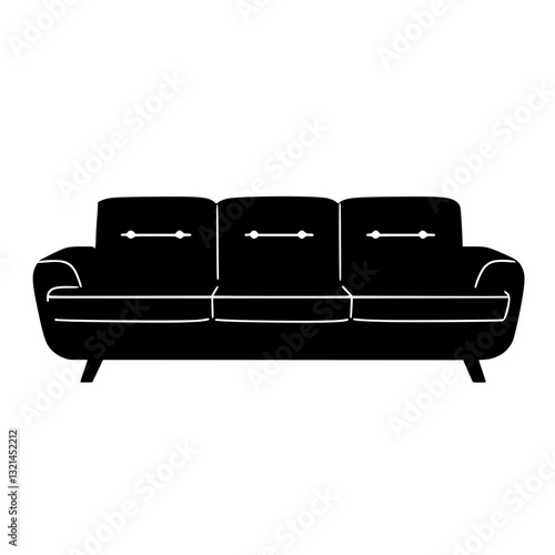 Modern Sectional sofa, vectorized furniture, furniture piece