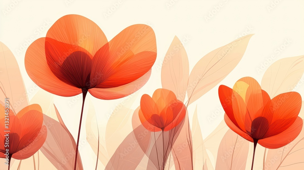 Soft Peach and Ivory Floral Background with Delicate Gradient Patterns for Elegant Design Projects