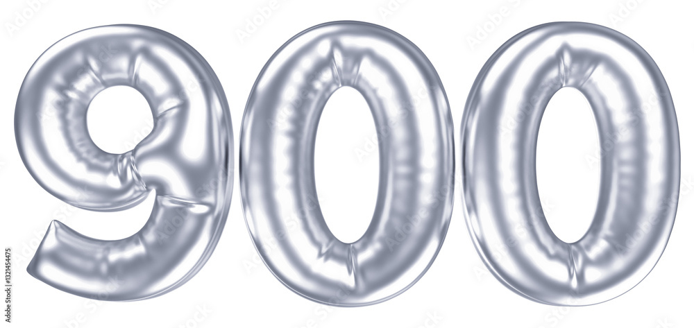 Number Silver 3D Render Number Silver 3D Render