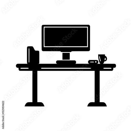 Tuscan Standing desk, vectorized furniture, furniture piece