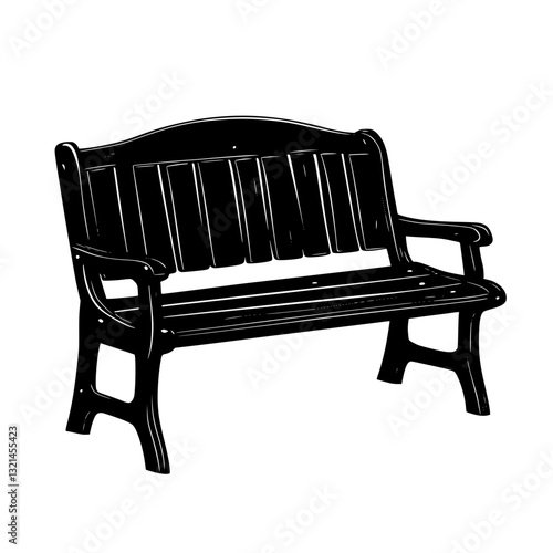 Vintage Outdoor storage bench, vectorized furniture, furniture piece