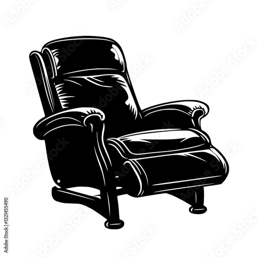 Vintage Recliner, vectorized furniture, furniture piece