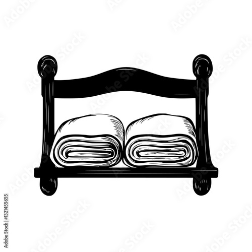 Vintage Towel rack, vectorized furniture, furniture piece