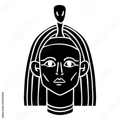 Eternal Majesty: A striking silhouette of an ancient Egyptian queen, her regal visage adorned with traditional elements, offering a glimpse into a world of myth and power.