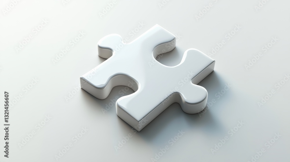 Obraz premium Isolated 3D Puzzle Piece with Subtle Light Reflection