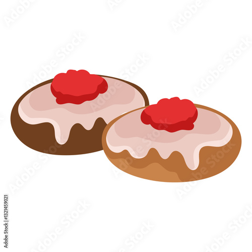 Sweet Temptation: Delightful donut with luscious glaze and vibrant fruit topping, exuding an irresistible charm. 