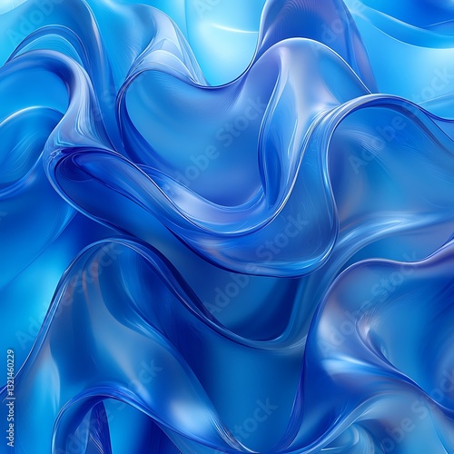 Blue Liquid Swirls Abstract Background