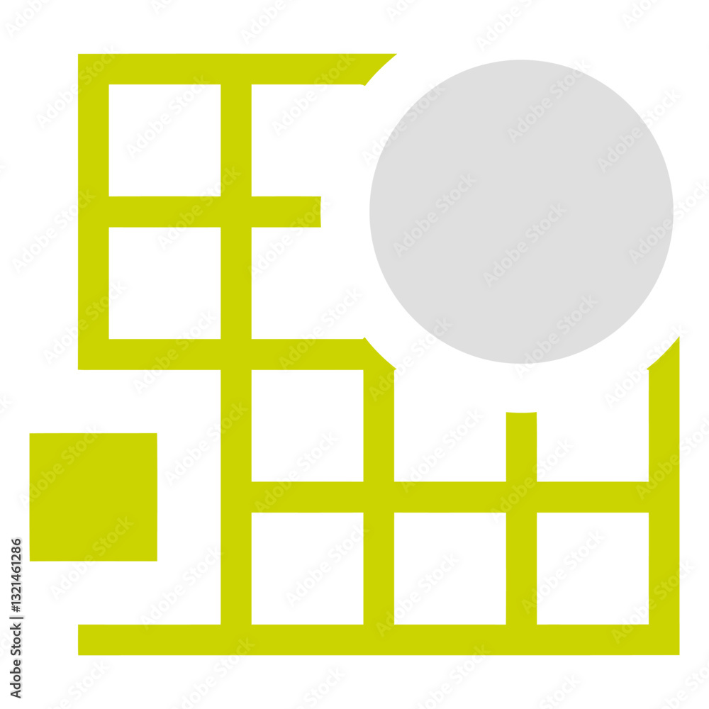 Obraz premium Abstract Geometric Design: A modern and abstract geometric design, showcasing clean lines, shapes, and a vibrant color palette for a contemporary visual appeal. 