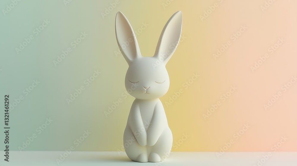 Obraz premium Contemporary Easter Bunny Figurine in Smooth Molded Design