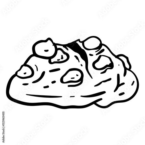 Chocolate Chip Cookie: An enticing close-up of a freshly baked chocolate chip cookie. The rich, golden-brown surface is speckled with generous chunks of semi-sweet chocolate. Its warm.