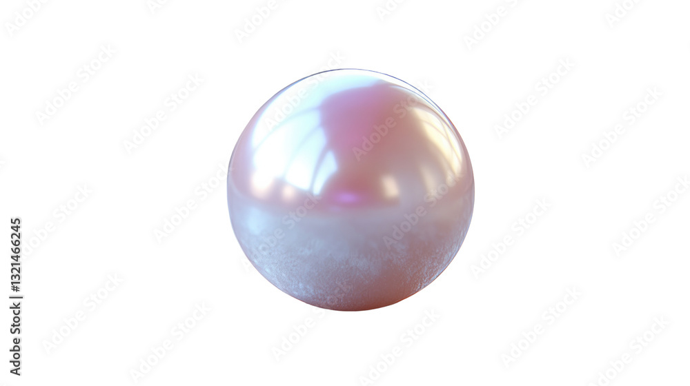 Obraz premium Iridescent Pearl: A single, lustrous pearl radiates with subtle colors and a captivating glow, showcasing its natural elegance.