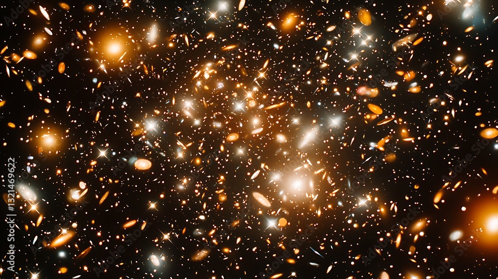 Deep space galactic cluster, celestial bodies in cosmos Deep space galactic cluster, celestial bodies in cosmos