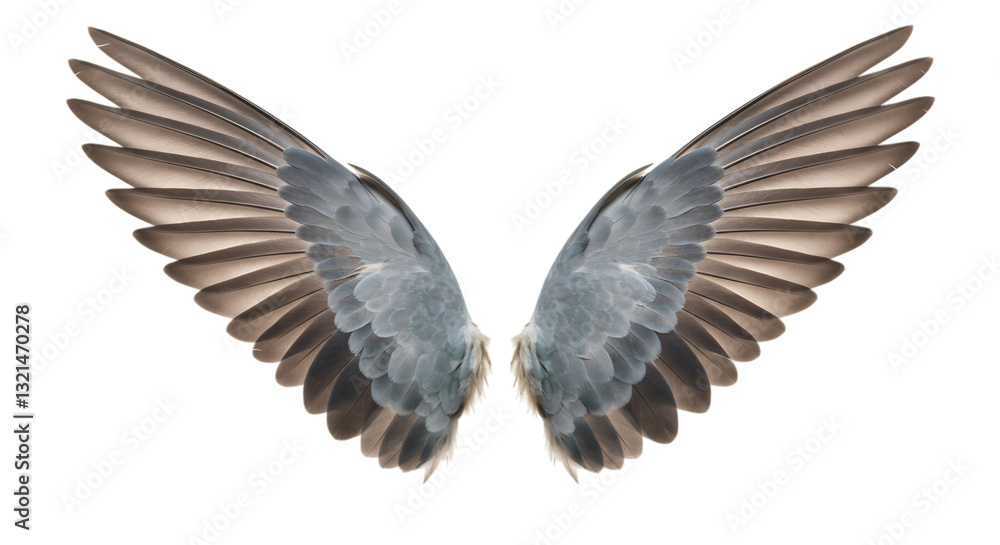 Fototapeta premium Angel Wings Isolated on Black Background - Symbol of Freedom and Hope