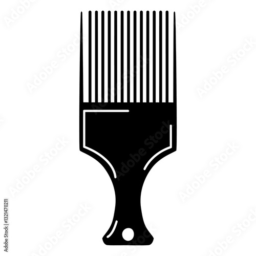 Detangling Brush Icon: A simple, black and white vector icon of a detangling brush, perfect for hair care websites, apps, and other projects needing a clean and modern design. 