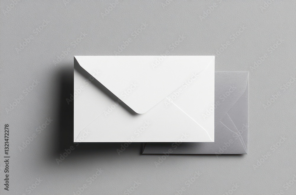 Minimalist Blank Card and Gray Envelope Mockup with Copy Space and Soft Lighting Minimalist Blank Card and Gray Envelope Mockup with Copy Space and Soft Lighting