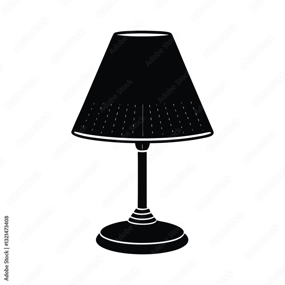 Obraz premium Cute table lamp silhouette vector art illustration