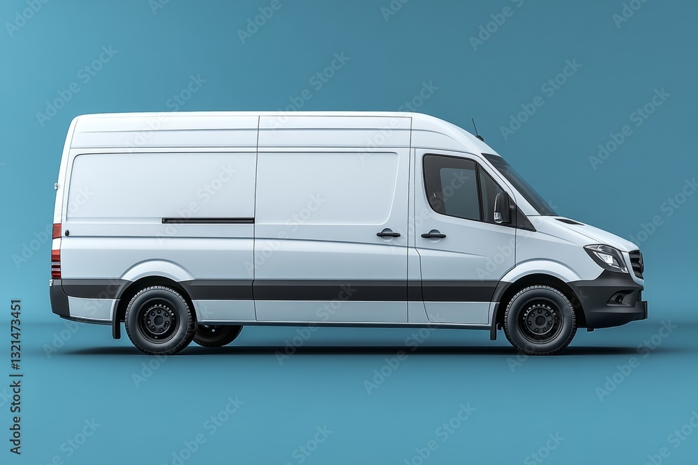 Blank White Delivery Van Profile Blank White Delivery Van Profile