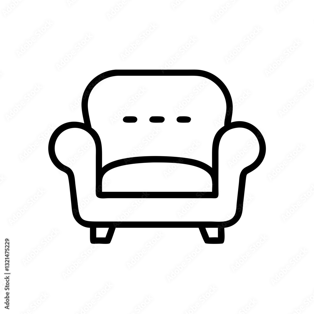 Armchair outline icon Armchair outline icon