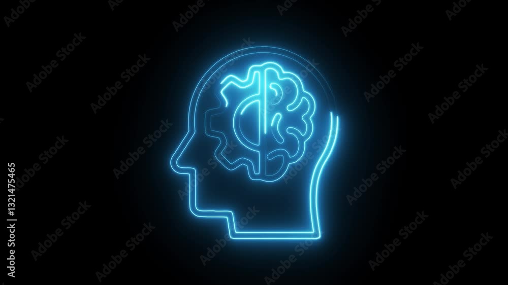 Glowing neon rational icon isolated on black background. HD Video motion graphic animation Glowing neon rational icon isolated on black background. HD Video motion graphic animation