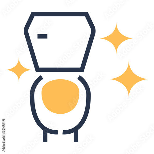 Clean Toilet Illustration: Capturing the essence of hygiene with a clean toilet illustration. A simple, clean design showcasing sanitation. 