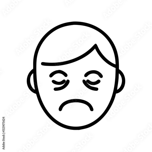 Tired face outline icon