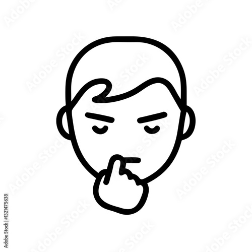 Thinking face outline icon