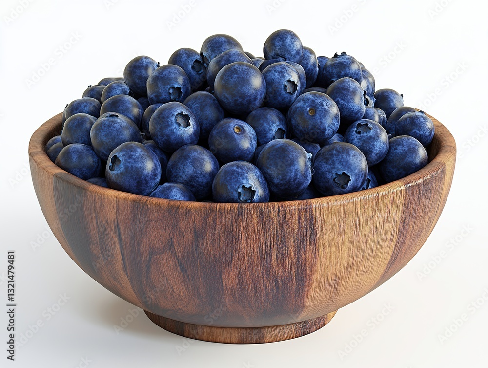 Blueberries in wooden bowl on white background. Fresh blueberries top view in wooden bowl. Organic berries in rustic bowl isolated on white background Blueberries in wooden bowl on white background. Fresh blueberries top view in wooden bowl. Organic berries in rustic bowl isolated on white background