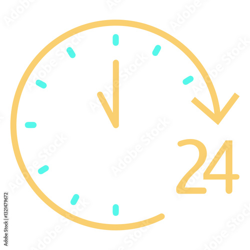 Round-the-Clock Service: A simplified icon illustrates a clock with an arrow indicating 24 hours, symbolizing continuous service and constant availability.