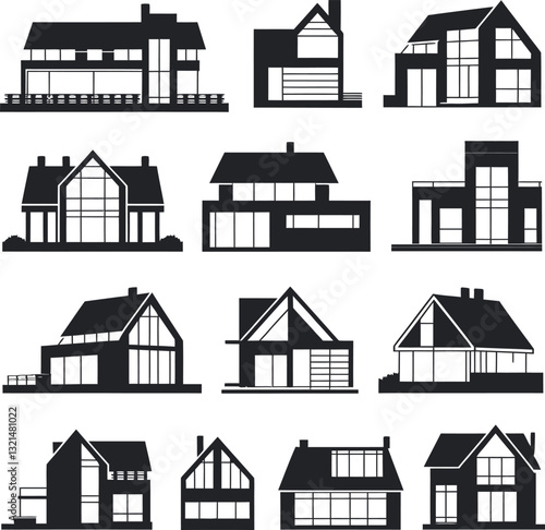 Modern Suburban Home Art Bundle Ho...