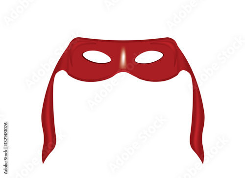 Red zorro mask with transparent eye holes, vector