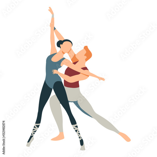 ballerina tricot ballet dancer pointe shoe posture flat.