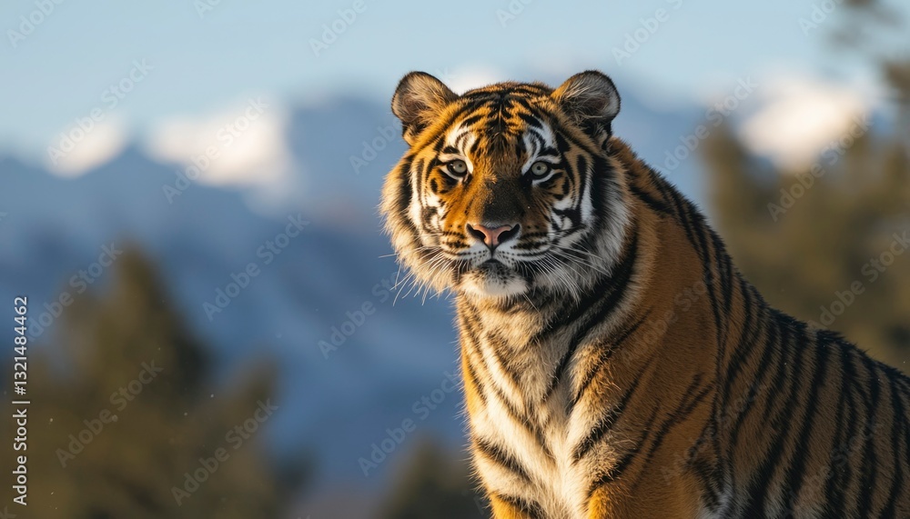 Obraz premium Majestic tiger in winter landscape