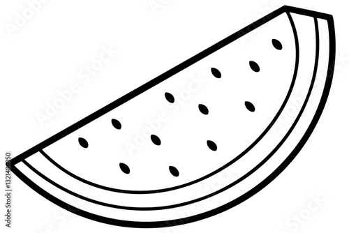 Minimalist watermelon slice line sketch