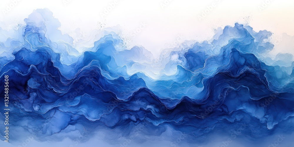 Abstract Watercolor Background in Blue and Teal with Fluid Texture Gradient for Artistic Banner Design Abstract Watercolor Background in Blue and Teal with Fluid Texture Gradient for Artistic Banner Design